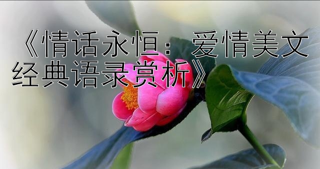 《情话永恒：爱情美文经典语录赏析》