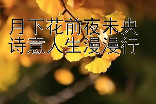 月下花前夜未央 诗意人生漫漫行