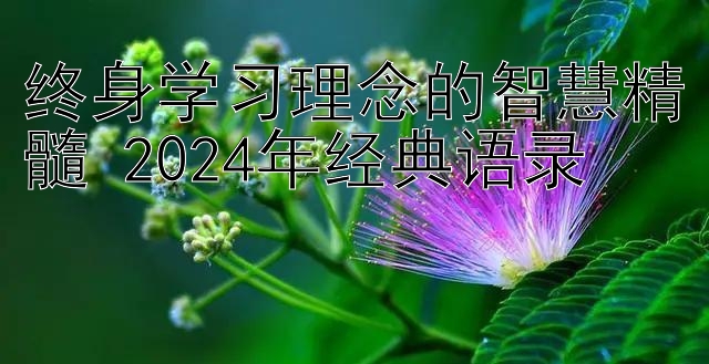 终身学习理念的智慧精髓 2024年经典语录