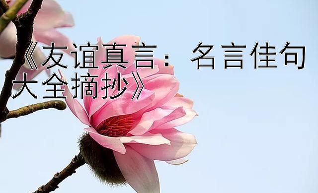 《友谊真言：名言佳句大全摘抄》