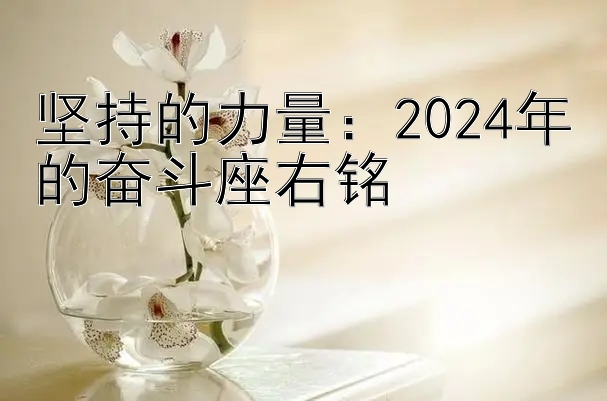 坚持的力量：2024年的奋斗座右铭