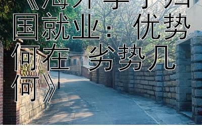 《海外学子归国就业：优势何在 劣势几何》