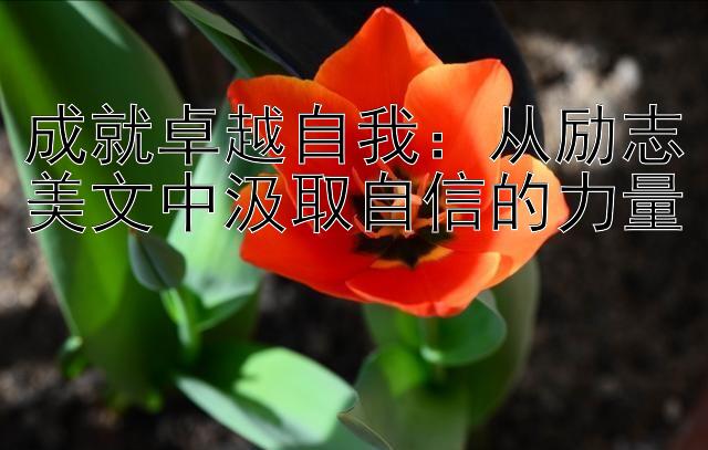 成就卓越自我：从励志美文中汲取自信的力量