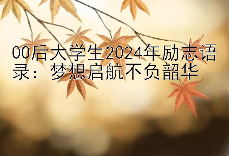 00后大学生2024年励志语录：梦想启航不负韶华