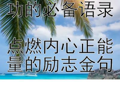 2024年走向成功的必备语录  
点燃内心正能量的励志金句