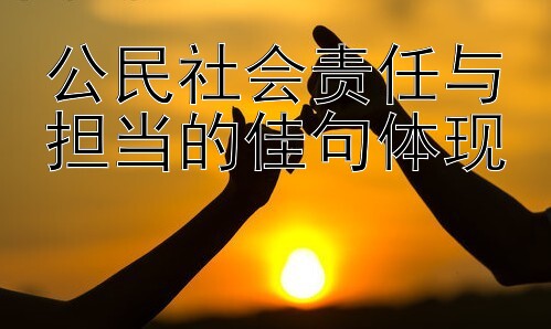 公民社会责任与担当的佳句体现