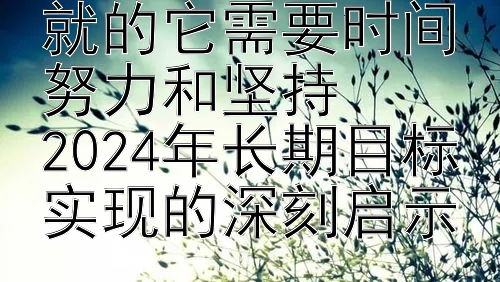 成功不是一蹴而就的它需要时间努力和坚持  
2024年长期目标实现的深刻启示