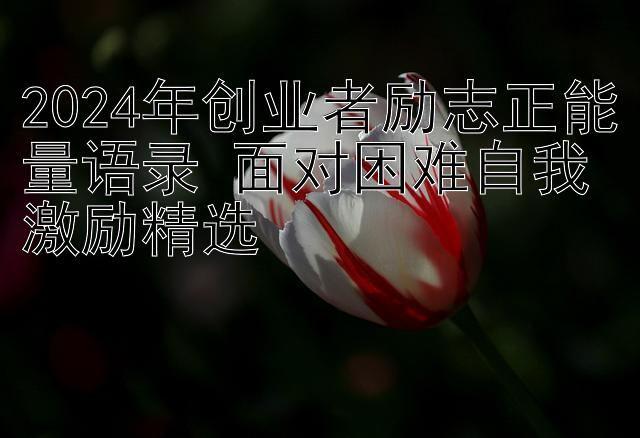 2024年创业者励志正能量语录 面对困难自我激励精选