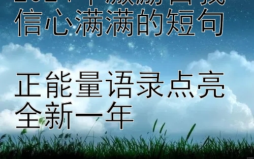 2024年激励自我信心满满的短句  
正能量语录点亮全新一年