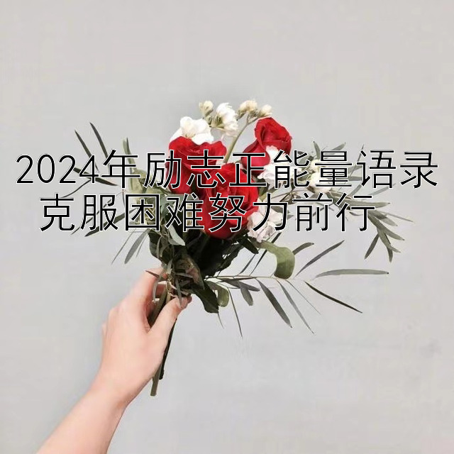 2024年励志正能量语录 克服困难努力前行